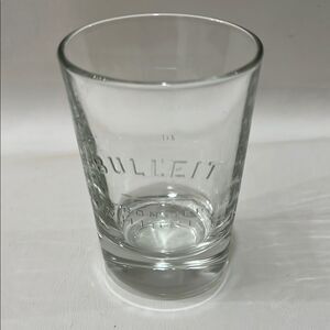 Bulleit Frontier Whiskey Glass Clear Stamped Tumbler 4 Oz 4 In Tall 2 1/2 Oval